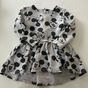 Disney Mickey Mouse Patterned Gray Dress